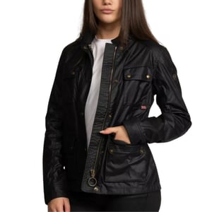 Belstaff Fieldmaster schwarze gewachste Jacke