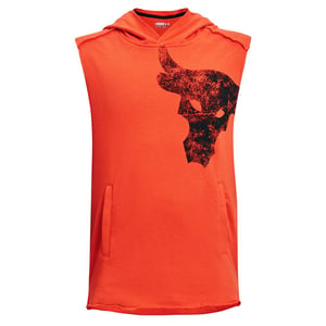 Under Armor Project Rock Terry Kids Orange Hoodie Top