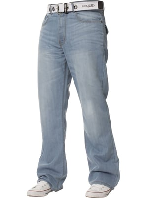 Kruze Herren Bootcut Denim Jeans