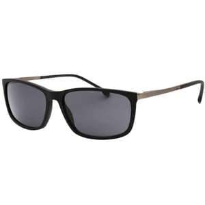 Hugo Boss Sonnenbrille mit grauen Glasern und mattschwarzen Glasern