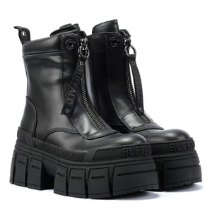 Buffalo Gospher Zip Damen Schwarze Stiefel