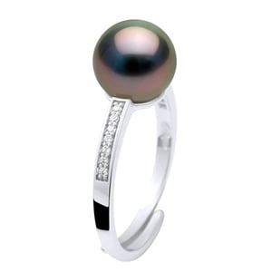 Ringschmuck - Echte Tahiti-Zuchtperle, rund 8-9 mm