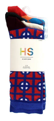 HS von Happy Socks - Herren 3er-Pack klassische Struktur-Anzugsocken - Target (Blau)