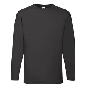 Fruit of the Loom - "Valueweight" T-Shirt für Herren Langärmlig (Schwarz)