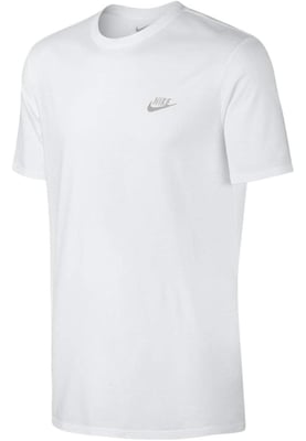 Nike besticktes Futura-T-Shirt in Weiß und silberfarbenem Logo
