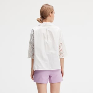 Bluse aus Spitze und Baumwolle