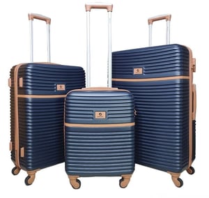 Hartschalen-Koffer Set in Marineblau mit 4 Rollen