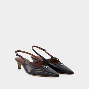 Sling Back Pointy - Maison Kitsune - Leder - Schwarz