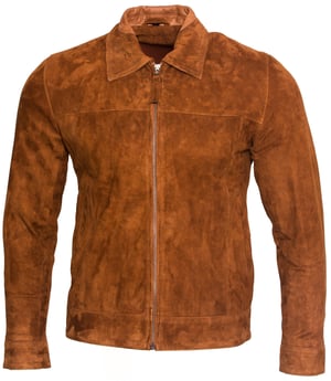 Retro-Bikerjacke aus Ziegenveloursleder