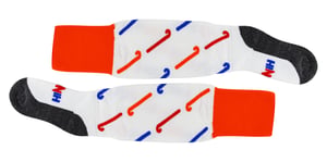 Hockeysocken mit coolem Hockeyschläger-Design | Hingly | Herren & Damen | Ideal für den Sport - Weiß