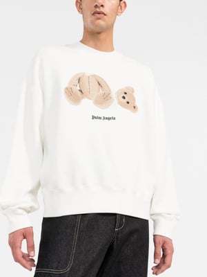 Palm Angels Bear Rundhals-Sweatshirt Weiß