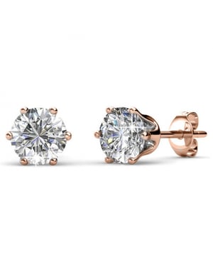 Geburtsstein April Ohrringe - Rose Gold und Kristall