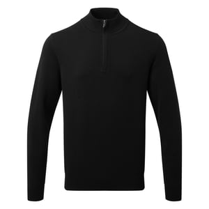 Asquith & Fox Herren Baumwollmischung Zip Sweatshirt (Schwarz)