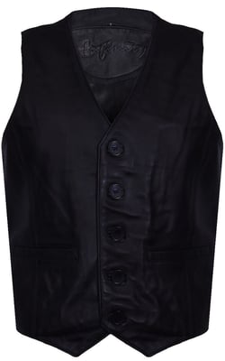 Hellbraune Lederweste, formelle traditionelle Gilet-Weste
