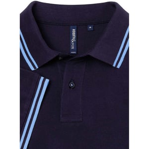 Asquith & Fox Herren-Polohemd in klassischer Passform (Navy/Kornblume)