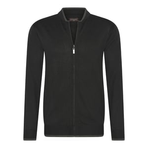 Cappuccino Italia Full Zip Strickjacke für Herren. Die Full Zip Strickjacke besteht zu 100 % aus Baumwolle und Acryl und hat einen klassischen Schnitt.