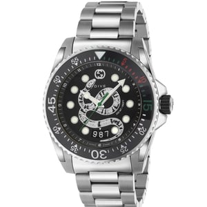 Gucci YA136218 Schwarzes Schlangenzifferblatt Herrenuhr