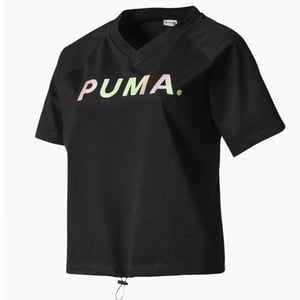 Puma v Hals Damen Tee Grafikmarke T-Shirt Black 595221 01