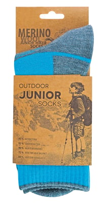 Kinder Merinowolle Wandern Socken | Comodo | Anti Blister Socken - Türkis