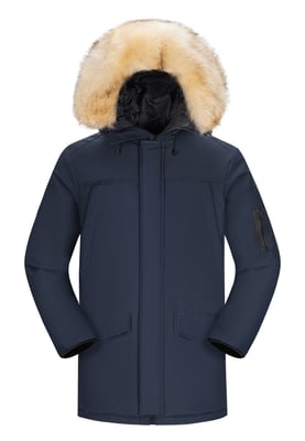 Subprime-Parka für Männer. Der Parka besteht aus hochwertigem Polyester und hat ein warmes Innenfutter. Er ist ideal für die kalten Wintermonate. Der Pelzkragen besteht aus Kunstpelz und ist abnehmbar.