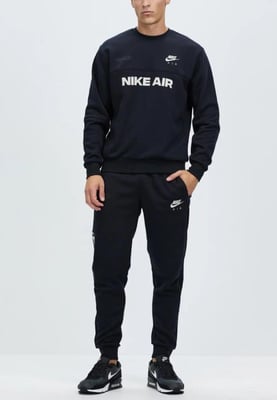 Nike Air Herren-Fleece-Trainingsanzug mit Rundhalsausschnitt und gebürsteter Rückseite