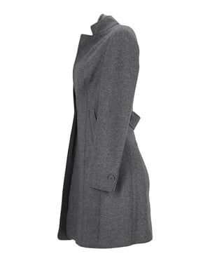Brunello Cucinelli Einreiher-Mantel aus grauer Wolle