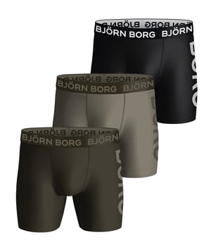 Björn Borg - 3er Pack Herren Performance Boxershorts | Sportunterwäsche Shorts - Grüner Mix