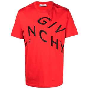 ubergroses rotes T-Shirt mit aufgesticktem Givenchy-Logo