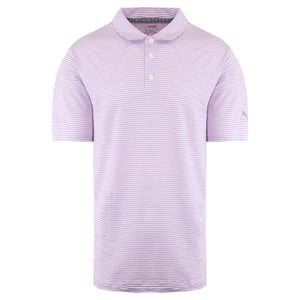 Puma Drycell Short Sleeve Stripe Pink Herren Caddle Polo Shirt 595115 17