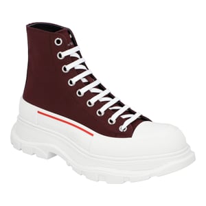 Alexander McQueen Tread Slick Stiefel 'Burgunder Weiß'