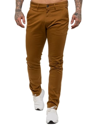 Enzo | Herren Slim Fit Stretch Chino Jeans - Braun