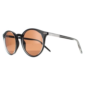Serengeti Round Womens Glänzend Klar und Schwarz Polarisiert Treiber Leonora