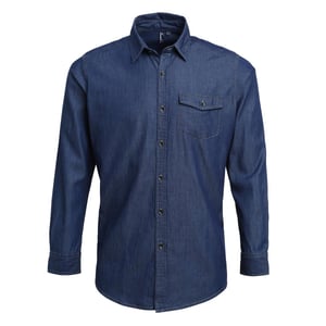 Premier - Hemd Jeans Style Naht für Herren (Indigo-Jeansblau)