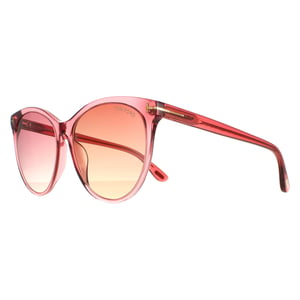 Tom Ford Rund Damen Glänzend Transparent Antik Rosa Rosa Farbverlauf Maxim FT0787