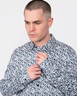 Ted Baker Capua Mens White/Navy Ditsy Blumenhemd