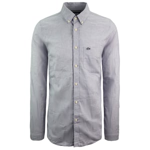 Lacoste gewebte schlanke Fit Herrenblau/weißes Hemd
