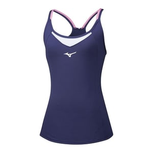 Mizuno Drylit Womens Marine/Weiß -Tank -Top