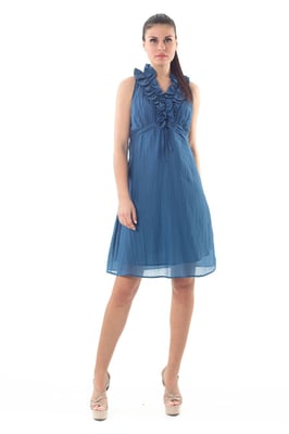 Ärmelloses Kleid mit Rüschendetail