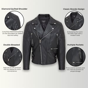 Brando Bikerjacke aus Rindsleder f�r Herren - Garland