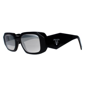 Prada Rectangle Womens Black Light Grey Mirror Silver PR17WS