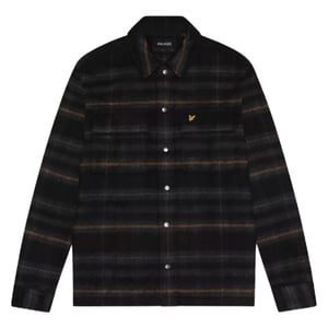 Lyle & Scott Brushed Tartan Jet Black Overshirt-Jacke