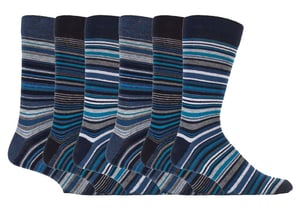 6er-Pack bunte gestreifte Baumwollsocken für Herren in 7 verschiedenen Ausführungen
