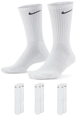 Nike Everyday Cushion Crew Trainingssocken, 3 Paar in Weiß