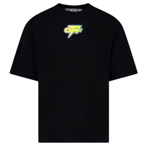 Off-White Degrade Thunder Logo Übergroßes schwarzes T-Shirt