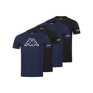 Kappa 4er Set T-Shirt LOGO in Schwarz/Blau