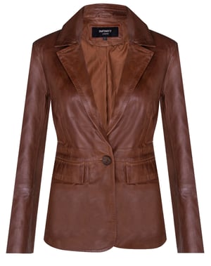 Ein-Knopf-Blazer für Damen aus Leder – Newhaven