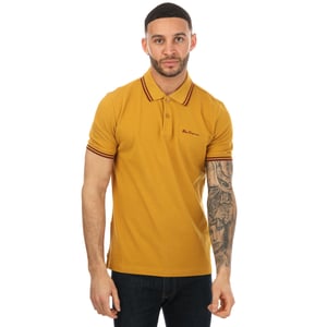 Ben Sherman Herren Polohemd mit doppelter Webkante in Senfgelb