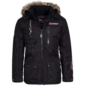 Geographical Norway Herren Winterjacke – Modell: Avoriaz – Outdoor Kapuzenjacke in Schwarz