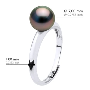 Armreifring gewölbt – echte Tahiti-Zuchtperle rund 7–8 mm