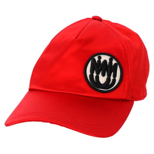 Miu Miu Logo-Patch Baseballkappe aus rotem Canvas